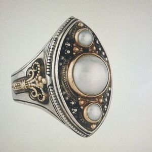 Konstantino Sterling Silver and Gold Accent Pearl Cocktail Greek Heritage Theme